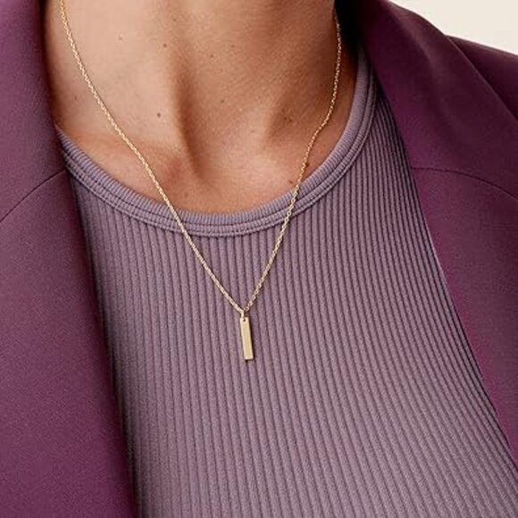 Neiman Marcus Jewelry - Neiman Marcus 14K Gold Plated Bar Necklace